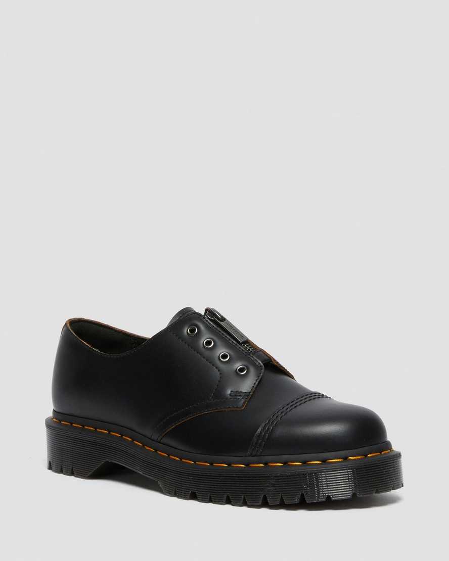 Dr. Martens Smiths Laceless Bex Deri Erkek Oxford Ayakkabı - Ayakkabı Siyah |JUMBL8042|